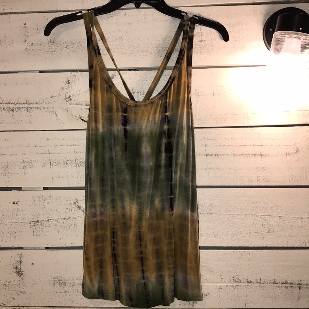 Strait tie dry tank top with open back